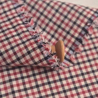 Japanese Fashion Designer Plaid Multi Color Non-Stretch Cotton Double Gauze DS39510