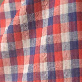 Japanese Fashion Designer Plaid Red Non-Stretch Double Faced Cotton Double Gauze DS39517