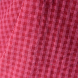 Korean Fashion Designer Gingham Pink Non-Stretch Salt Shrinking / Puckered Cotton Polyester Blended Seersucker DS39519