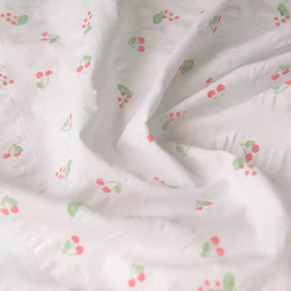 Korean Fashion Designer Fruits and Vegetables White Non-Stretch Salt Shrinking / Puckered Cotton Seersucker DS39603