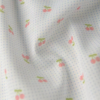 Korean Fashion Designer Fruits and Vegetables Blue Non-Stretch Cotton Polyester Blended Plain Woven DS39605