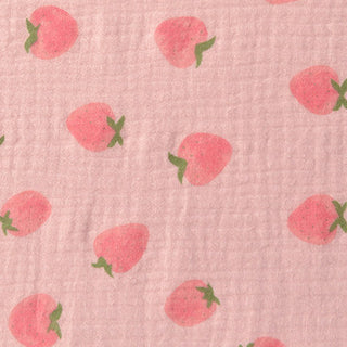 Korean Fashion Designer Fruits and Vegetables Pink Non-Stretch Cotton Double Gauze DS39606