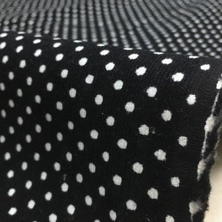 Yardblox Exclusive Japanese Fashion Designer Dot/Polka Dot Black Stretch Cotton Pinwale Corduroy DS41501