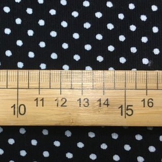 Yardblox Exclusive Japanese Fashion Designer Dot/Polka Dot Black Stretch Cotton Pinwale Corduroy DS41501
