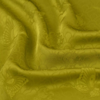 Japanese Fashion Designer Butterfly Chartreuse Non-Stretch Viscose Jacquard Satin DS42501