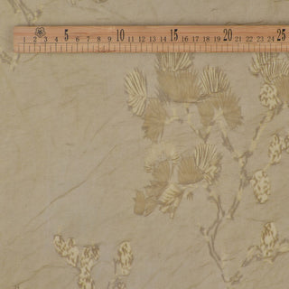 Japanese Fashion Designer Botanical Brown Non-Stretch Viscose Jacquard Satin DS42503