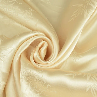 Japanese Fashion Designer Botanical Off-White Non-Stretch Viscose Rayon Blended Jacquard Satin DS42504