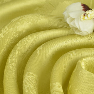 Japanese Fashion Designer Botanical Chartreuse Non-Stretch Viscose Rayon Blended Jacquard Satin DS42506