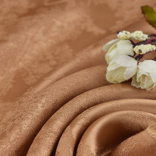 Japanese Fashion Designer Botanical Brown Non-Stretch Viscose Jacquard Satin DS42507