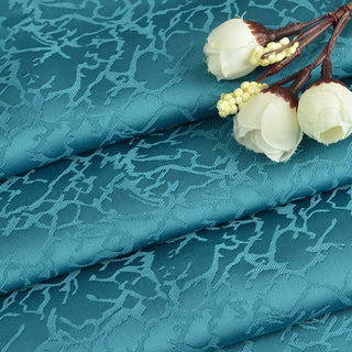 Japanese Fashion Designer Abstract Turquoise Non-Stretch Viscose Jacquard Satin DS42508