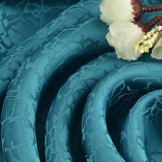 Japanese Fashion Designer Abstract Turquoise Non-Stretch Viscose Jacquard Satin DS42508