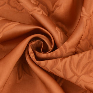 Japanese Fashion Designer Floral Orange Non-Stretch Viscose Jacquard Satin DS42509