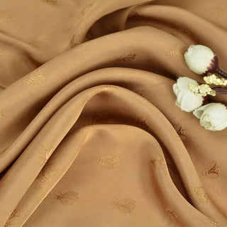 Japanese Fashion Designer Animal Brown Non-Stretch Viscose Jacquard Satin DS42510