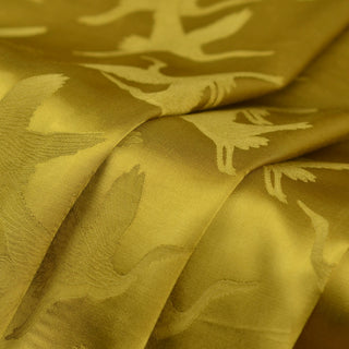 Japanese Fashion Designer Animal Yellow Non-Stretch Viscose Rayon Blended Jacquard Satin DS42511