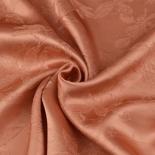 Japanese Fashion Designer Botanical Orange Non-Stretch Viscose Jacquard Satin DS42512