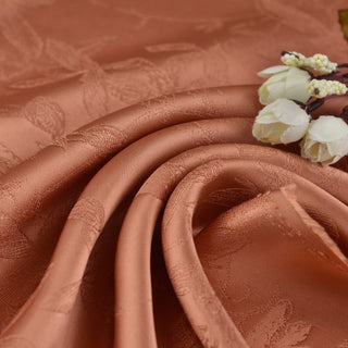 Japanese Fashion Designer Botanical Orange Non-Stretch Viscose Jacquard Satin DS42512