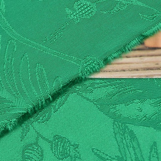 Japanese Fashion Designer Botanical Green Non-Stretch Viscose Rayon Blended Jacquard Satin DS42513