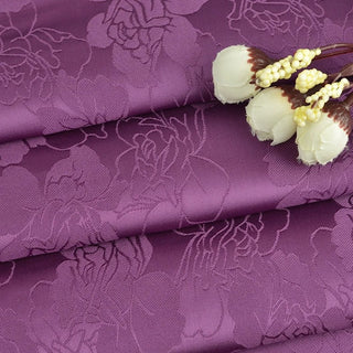 Japanese Fashion Designer Floral Purple Non-Stretch Viscose Jacquard Satin DS42515