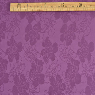 Japanese Fashion Designer Floral Purple Non-Stretch Viscose Jacquard Satin DS42515