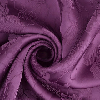 Japanese Fashion Designer Floral Purple Non-Stretch Viscose Jacquard Satin DS42515