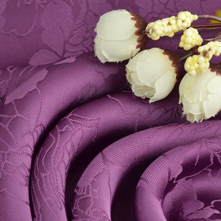 Japanese Fashion Designer Floral Purple Non-Stretch Viscose Jacquard Satin DS42515