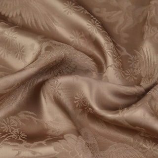 Japanese Fashion Designer Animal Brown Non-Stretch Viscose Jacquard Satin DS42517