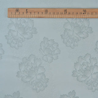 Japanese Fashion Designer Floral Blue Non-Stretch Viscose Jacquard Satin DS42518