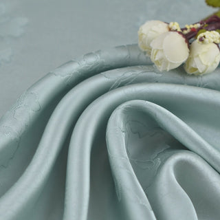 Japanese Fashion Designer Floral Blue Non-Stretch Viscose Jacquard Satin DS42518