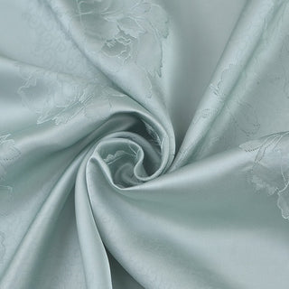 Japanese Fashion Designer Floral Blue Non-Stretch Viscose Jacquard Satin DS42518