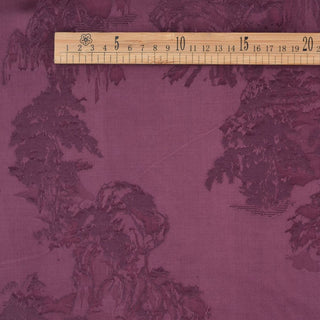 Japanese Fashion Designer Botanical Purple Non-Stretch Viscose Rayon Blended Jacquard Satin DS42520