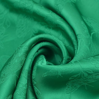 Japanese Fashion Designer Butterfly Green Non-Stretch Viscose Jacquard Satin DS42521