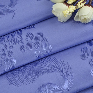 Japanese Fashion Designer Animal Blue Non-Stretch Viscose Rayon Blended Jacquard Satin DS42522