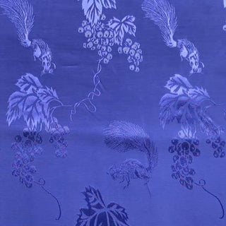 Japanese Fashion Designer Animal Blue Non-Stretch Viscose Rayon Blended Jacquard Satin DS42522
