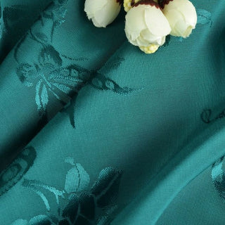 Japanese Fashion Designer Butterfly Turquoise Non-Stretch Viscose Rayon Blended Jacquard Satin DS42524