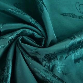 Japanese Fashion Designer Butterfly Turquoise Non-Stretch Viscose Rayon Blended Jacquard Satin DS42524