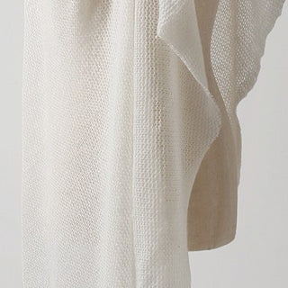 Korean Fashion Designer Solid White Stretch Open Weave Acrylic Wool Blended Sweater Knit DS43503