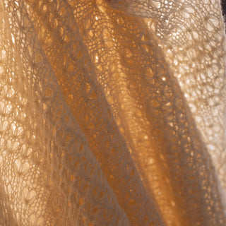 Korean Fashion Designer Solid Off-White Stretch Open Weave Polyester Viscose Blended Sweater Knit DS43504