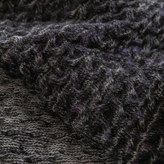 Italian Fashion Designer Cable Purple Stretch Acrylic Wool Blended Sweater Knit DS43509