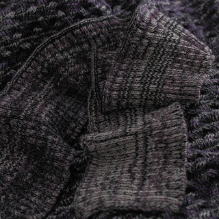 Italian Fashion Designer Cable Purple Stretch Acrylic Wool Blended Sweater Knit DS43509