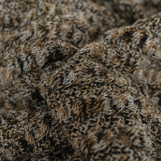 Italian Fashion Designer Cable Brown Stretch Acrylic Wool Blended Sweater Knit DS43510