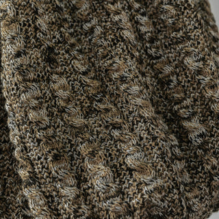 Italian Fashion Designer Cable Brown Stretch Acrylic Wool Blended Sweater Knit DS43510
