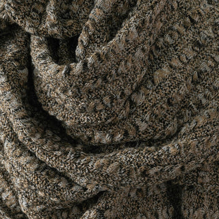 Italian Fashion Designer Cable Brown Stretch Acrylic Wool Blended Sweater Knit DS43510