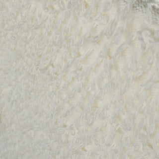 Italian Fashion Designer Solid White Stretch Fringe Acrylic Wool Blended Sweater Knit DS43511