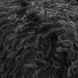 Italian Fashion Designer Solid Gray Stretch Fringe Acrylic Wool Blended Sweater Knit DS43512