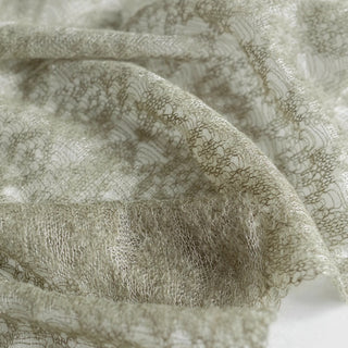 Japanese Luxury Designer Geometric Green Non-Stretch Kid Mohair Nylon Blended Lace DS43515