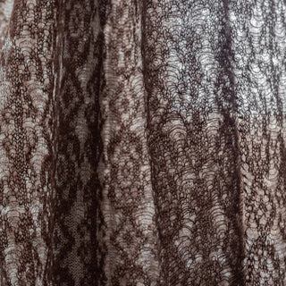 Japanese Luxury Designer Geometric Brown Non-Stretch Kid Mohair Nylon Blended Lace DS43516