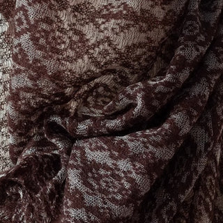 Japanese Luxury Designer Geometric Brown Non-Stretch Kid Mohair Nylon Blended Lace DS43516