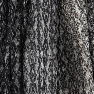 Japanese Luxury Designer Geometric Black Non-Stretch Kid Mohair Nylon Blended Lace DS43517