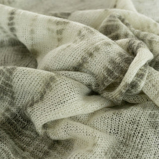 French Fashion Designer Tie Dye Green Stretch Open Weave Kid Mohair Nylon Blended Sweater Knit DS43518