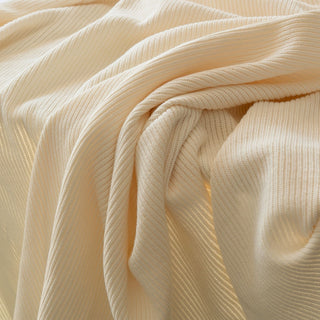 Japanese Fashion Designer Cable Off-White Stretch Cotton Sweater Knit DS43519